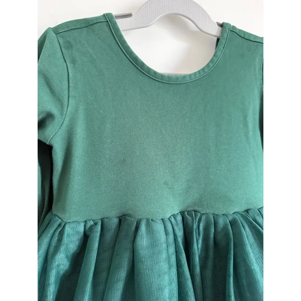 $79 Hanna Andersson Long Sleeve Shimmer Tulle Dress - size 5